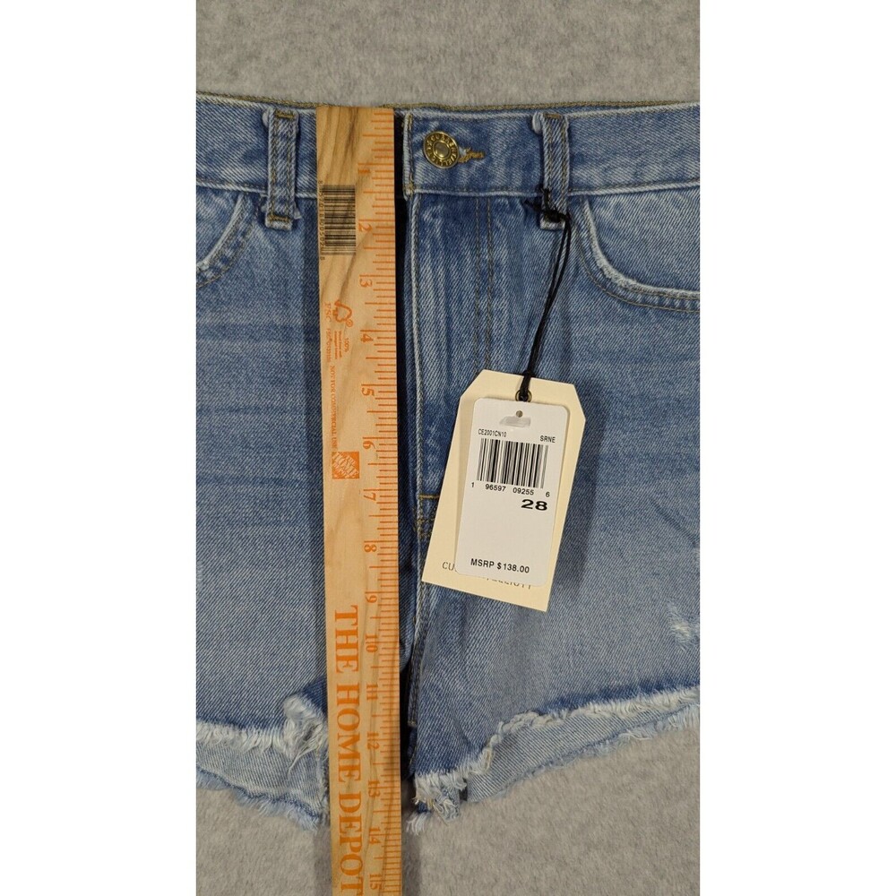 CURRENT/ELLIOTT Women Shorts Size 28 NWT Escapade Mid Rise Cutoffs Raw Hem Light - Picture 10 of 14